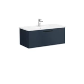 68244 Vitra Root Flat Tek Çekmeceli Lavabo Dolabı, 100 cm, Mat Lacivert (Köşeli Lavabo Dahil) thumbnail 1