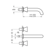 A4268939 VitrA Liquid Ankastre Uzun Lavabo Bataryası (Sıva Üstü Grubu), Parlak Siyah - 2