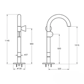 A4277539 VitrA Liquid Sağ El Yerden Lavabo Bataryası, Parlak Siyah thumbnail 2