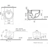 7233B403-0090 Vitra Voyage Rim-ex Kanalsız Asma Klozet, 52 cm - 2