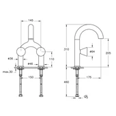 A42747 VitrA Liquid Ankastre Lavabo Bataryası (2 Delikli Lavabolar için) - 2
