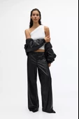 Pull & Bear Geniş paça suni deri pantolon - 1