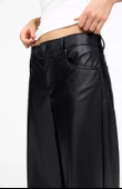 Pull & Bear Geniş paça suni deri pantolon - 3