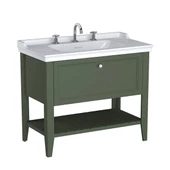 65819 Vitra Valarte Neo Tek Çekmeceli Etajerli Lavabo Dolabı, 100 cm, Retro Yeşil (Lavabo Dahil) thumbnail 1