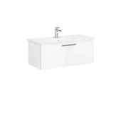 68238 Vitra Root Flat Tek Çekmeceli Lavabo Dolabı, 100 cm, Parlak Beyaz (Köşeli Lavabo Dahil) thumbnail 1