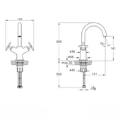 A4288436 VitrA Origin Classic Lavabo Bataryası (Çift Kumandalı) Mat Siyah - 2