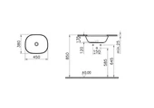 Vitra Plural Kare Alçak Çanak Lavabo, 45 cm, 7810B403-0016 - 3