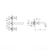 Vitra Origin Classic Ankastre Lavabo Bataryası (Sıva Üstü Grubu) A42890 - 2