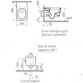 VitrA Asma Klozet Metropole, 56 cm, 5676B003-0559 - 2