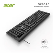 Acer OAK-0A0  Siyah Kablolu Sessiz Tuşlu  Klavye (Caps Lock) (Kablo Uzunluğu 1.50Cm) thumbnail 2