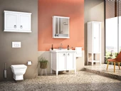 62153 Vitra Valarte Kapaklı Etajerli Lavabo Dolabı, 80 cm, Mat Beyaz (Lavabo Dahil-Krom Kulplu) thumbnail 2