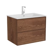 67155 Vitra Metropole Edge Lavabo Dolabı, Çift Çekmeceli, Etajerli Lavabolu, 80 cm, Ceviz thumbnail 1