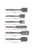 Silikon Mutfak Seti 6’lı, Isıya Dayanıklı Yanmaz Yapışmaz Silikon Spatula Seti 6 Parça Gri - 4
