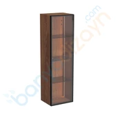 67253 Vitra Metropole Edge Cam Kapaklı Kısa Boy Dolabı, 35 cm, Ceviz (Sağ) - 1