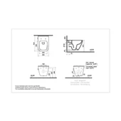 7082B003-7209 Vitra Integra Square Rim-ex Kanalsız Asma Klozet, Gizli Montaj ve Entegre Ara Musluklu - 2