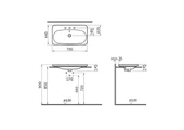 5686B003-0033 Vitra Nest Trendy Tezgah Üstü Lavabo, 3 Armatür Delikli, 80 cm - 2