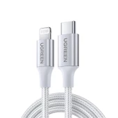 UGREEN TYPE-C TO LIGHTNING 3A PD MFI SERTIFIKALI ÖRGÜLÜ HIZLI SARJ KABLOSU 2 METRE GÜMÜS 70525 - 1