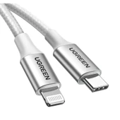 UGREEN TYPE-C TO LIGHTNING 3A PD MFI SERTIFIKALI ÖRGÜLÜ HIZLI SARJ KABLOSU 2 METRE GÜMÜS 70525 - 3