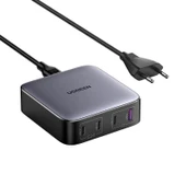 UGREEN NEXODE 100W GAN MASAÜSÜ HIZLI SARJ CIHAZI TYPE-C QC PD 4 PORTLU 3XUSB-C 1XUSB-A GRI 90928 - 1