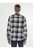 Colins Regular Fit Kareli Lacivert Erkek Uzun Kol Gömlek Cl1060907 - 2