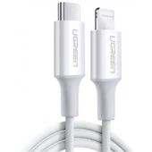UGREEN TYPE-C TO LIGHTNING 3A PD MFI SERTIFIKALI HIZLI SARJ KABLOSU 1 MT BEYAZ 10493 - 1