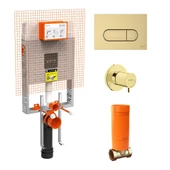 Gömme rezervuar, soft altın panel ve stop valf(768 - 1