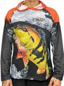 Oslo Performans Balıkçı T-Shirt Kapüşonlu Orange Fish - 1