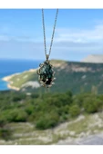 Gökçeada Doğaltaş Otantik Afrika Turkuaz (FİRUZE) Taşı Kolye Kararmaz Zincirsiz - 1