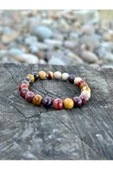 Gökçeada Doğaltaş 8 Mm Mokait Jasper Taşı Bileklik A Kalite - 5