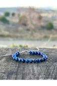Gökçeada 6 Mm Lapis Taşı Makromeli Kadın Erkek Bileklik - 5