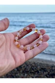 Gökçeada 8 Mm Sitrin - Madagaskar Pembe Kuvars Taşı Erkek Kadın Doğal Taş Bileklik - 3