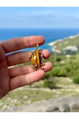 Gökçeada Doğaltaş Otantik Kaplangözü Taşı Kolye Kararmaz Zincirsiz - 3