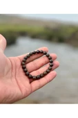 Gökçeada 8 Mm Bronzit Taşı Erkek Kadın Doğal Taş Bileklik A Kalite - 5