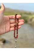 Gökçeada 33 LÜ KÜRE KESİM KİREMİT JASPER TAŞI TESBİH - 1