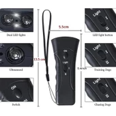 Ultrasonik Köpek Kovucu Ve Eğitici Nokta Lazer ve El Feneri Özellikli SİYAH - 4