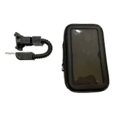 Motosiklet Telefon Tutucu Ayna Bağlantılı Deri Model - 1