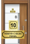 Kapı İsimliği Klasik Ev Dış Kapı İsimliği Çelik Kapı İsimliği Gold02 - 1