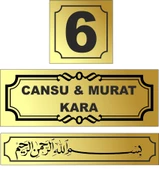 Kapı İsimliği Klasik Ev Dış Kapı İsimliği Çelik Kapı İsimliği Besmele Gold03 - 1
