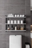 İnci Klozet Arkası Çok Amaçlı Banyo Düzenleyici, Klozet Üstü Raf Ve Organizatör, 60 cm - 2
