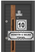 Kapı İsimliği Klasik Ev Dış Kapı İsimliği Çelik Kapı İsimliği Gümüş 01 - 1