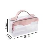 Şeffaf Seyahat Makyaj Kozmetik Çantası - 223-DKY Pembe - 3