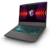 MSI 15.6" THIN 15 B12UC-1479XTR CORE i7 12650H 16GB- 512GB M2 NVME- 4 GB RTX3050 FDOS - 3