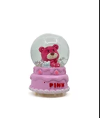 Işıklı Kar Küresi Pembe Ayıcık Hediye Paketi 7 cm - 2