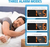 Alfalink Turuncu LED Dijital Masa Saati Termometre Alarm Takvimli - 3