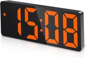 Alfalink Turuncu LED Dijital Masa Saati Termometre Alarm Takvimli - 1