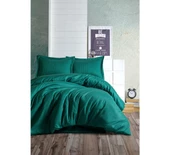 Cotton Box Elegant Stripe Saten Çift Kişilik Nevresim Takımı Petrol - 2