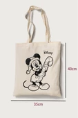 RED CASTLE Disney Mickey Çanta Boyama 5 Adet Tek Taraf Baskılı Ham Bez 35x40cm-Red Castle BOYA-03 - 2