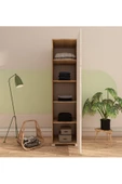 VM VERTEX MOBİLYA Flora 1 Kapaklı 5 Raflı Gardırop Safir Meşe - Beyaz Elbise Dolabı - 3