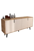 VM VERTEX MOBİLYA Latina Modern Konsol 180 Cm Safir Meşe - Beyaz - 4