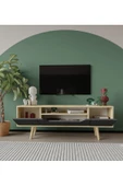 VM VERTEX MOBİLYA Roma Ahşap Ayaklı Tv Ünitesi Tv Sehpası Safir Meşe - Antrasit 150 Cm - 3